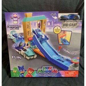 PJ Masks Die Cast Track Play Set with Cat Car Included 2 Position Track NEW